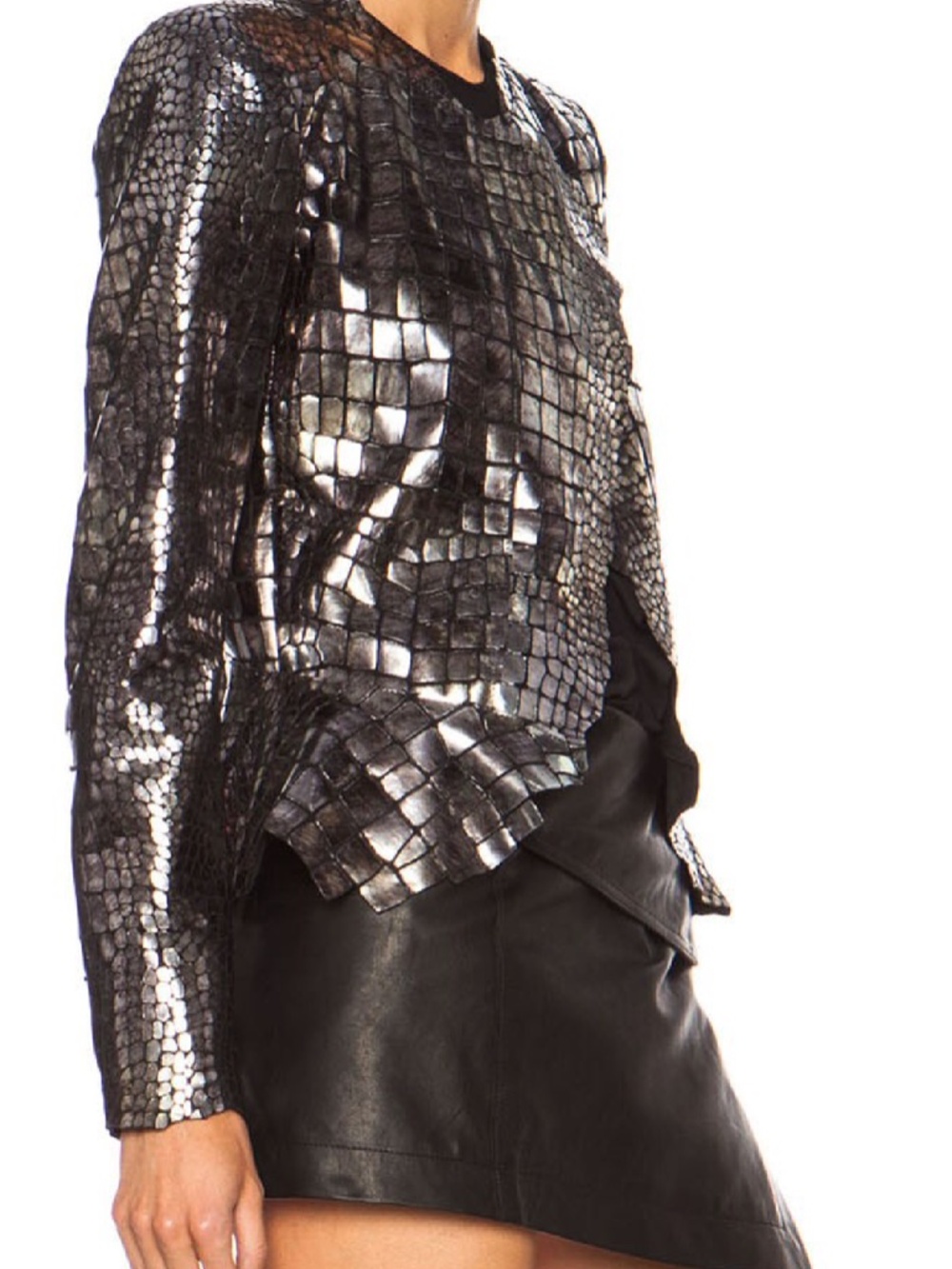 Isabel Marant Metallic Leather Jacket French size 38/US six 6